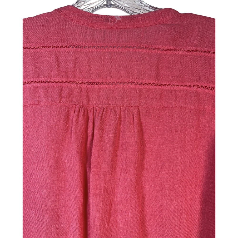 NWOT J McLaughlin Dress Sz L Nylee 100% Linen Coral Rose Pink 3/4 Sleeve Pockets - Picture 8 of 15
